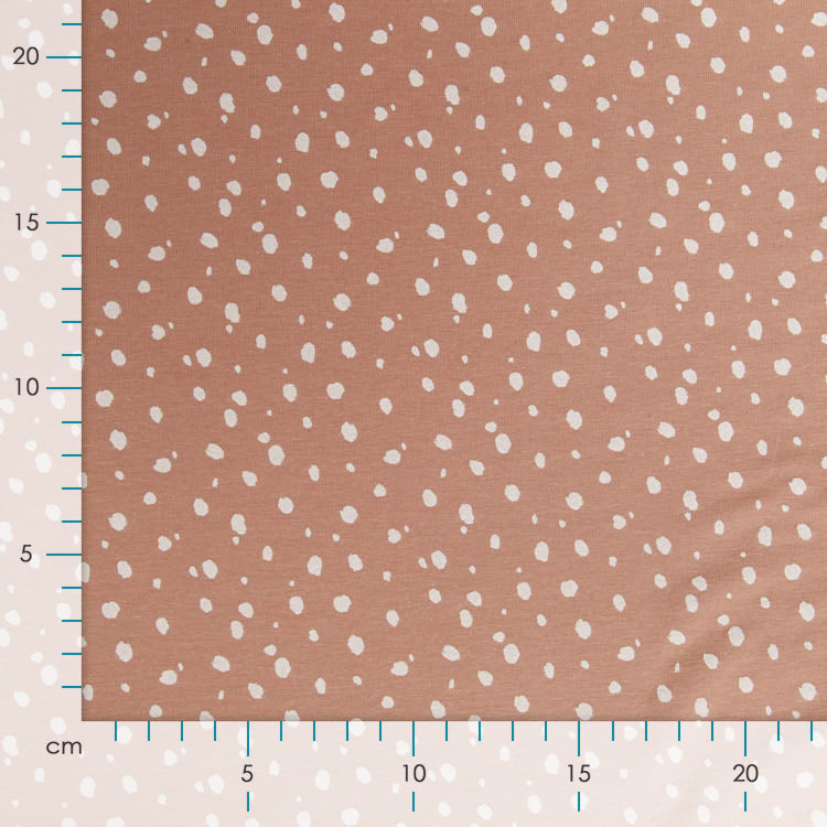 Jersey mit Flockdruck - ausgefranzte Punkte - Lachs