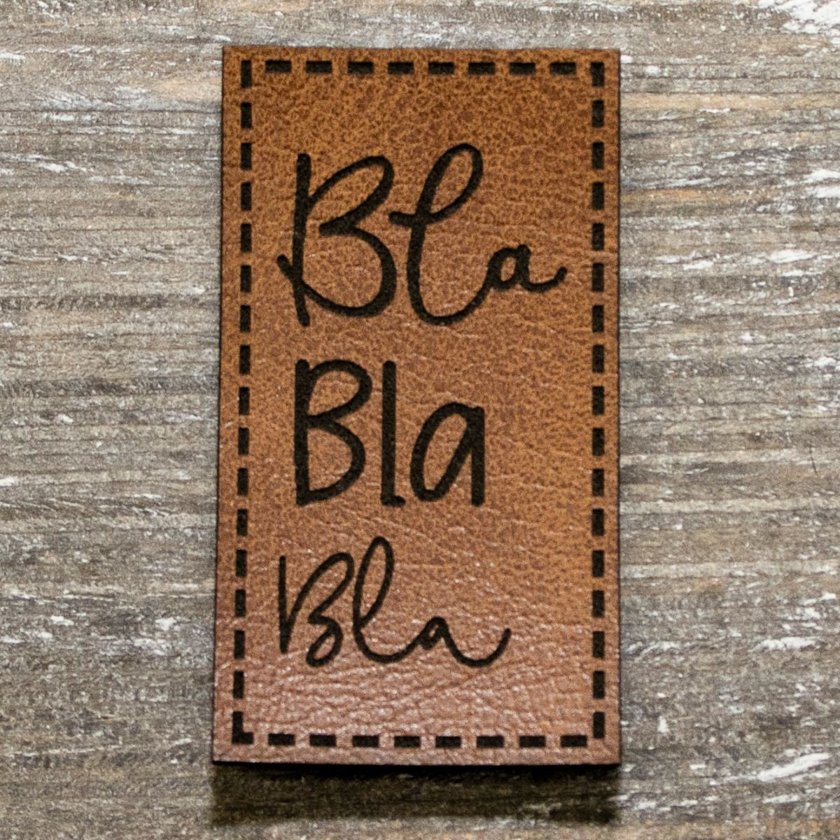 Label Kunstleder KDS - Bla Bla Bla - braun