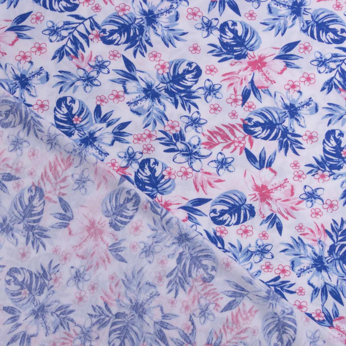 Jersey Sanetta - tropische Blumen - weiß