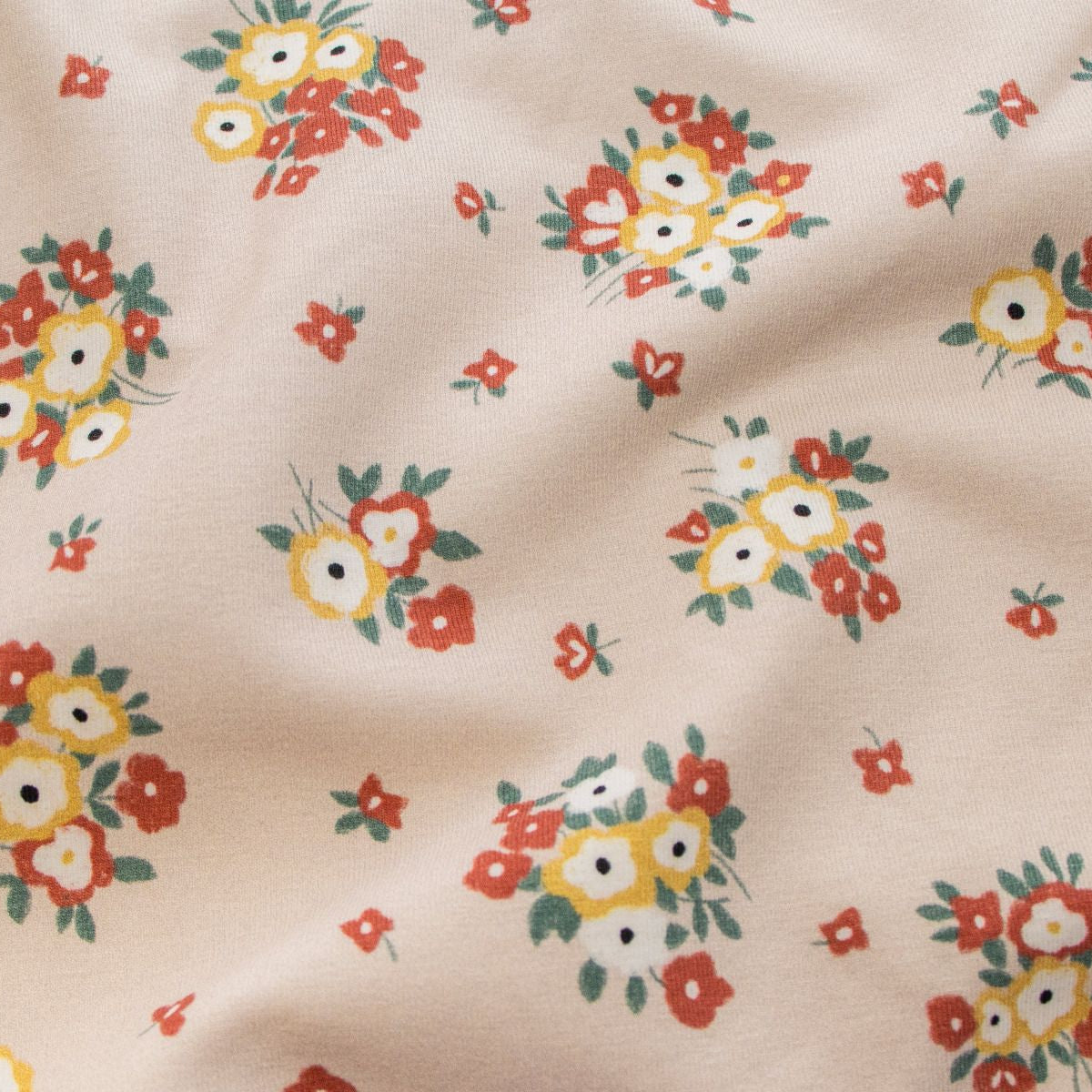 Jersey Swafing Vintage Farm - Blümchen - beige