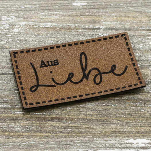 Label Kunstleder KDS - Aus Liebe - braun