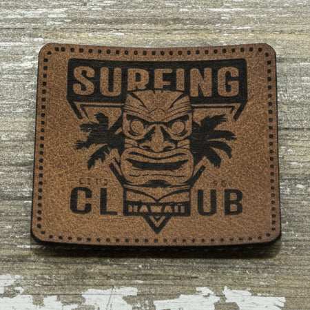 Label Kunstleder KDS - Surfing Club - braun