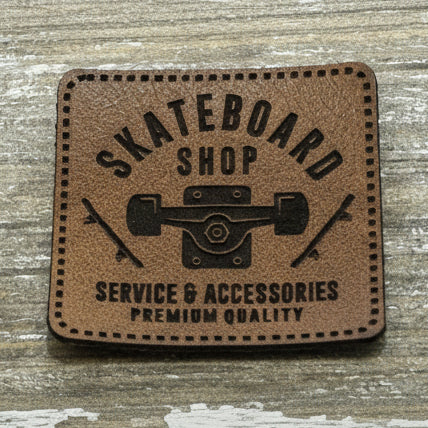 Label Kunstleder KDS - Skateboard Shop - braun