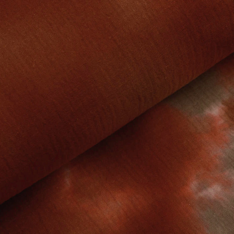 Musselin Baumwolle Double Gauze Snoozy Tie Dye - Batikstyle - terrakotta