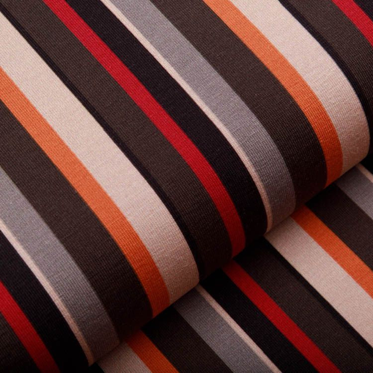 Jersey Swafing Woody by Steinbeck - Streifen - schwarz/weinrot/orange