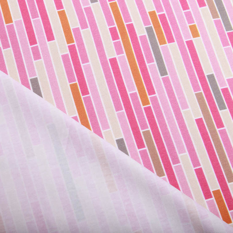 Jersey Swafing Woody by Steinbeck - Mosaikstreifen - rosa/beige/ocker