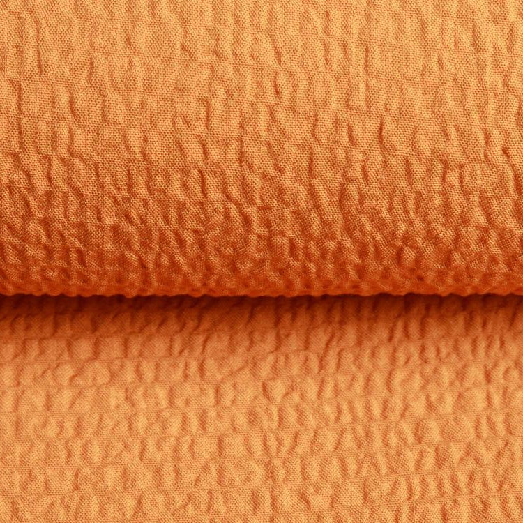 Gewebter Crinkle Stoff Viskose Bubble gecrasht - ocker