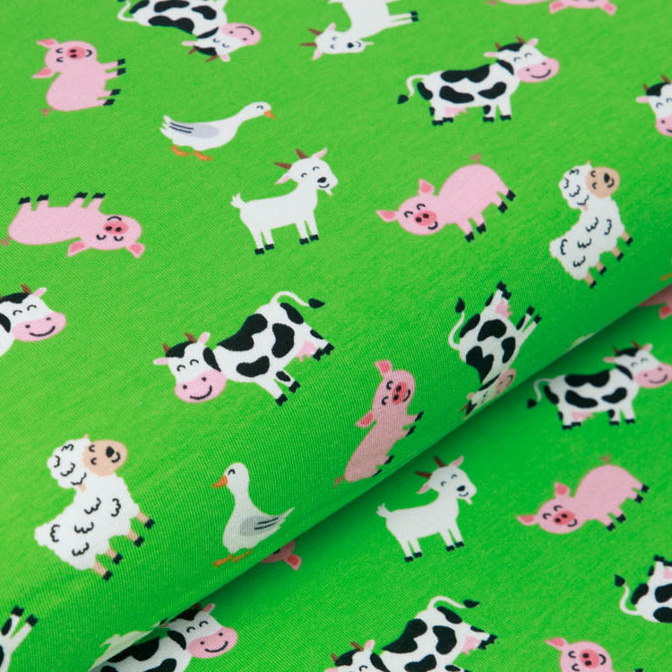 Jersey - verschiedene Tiere vom Bauernhof - grün