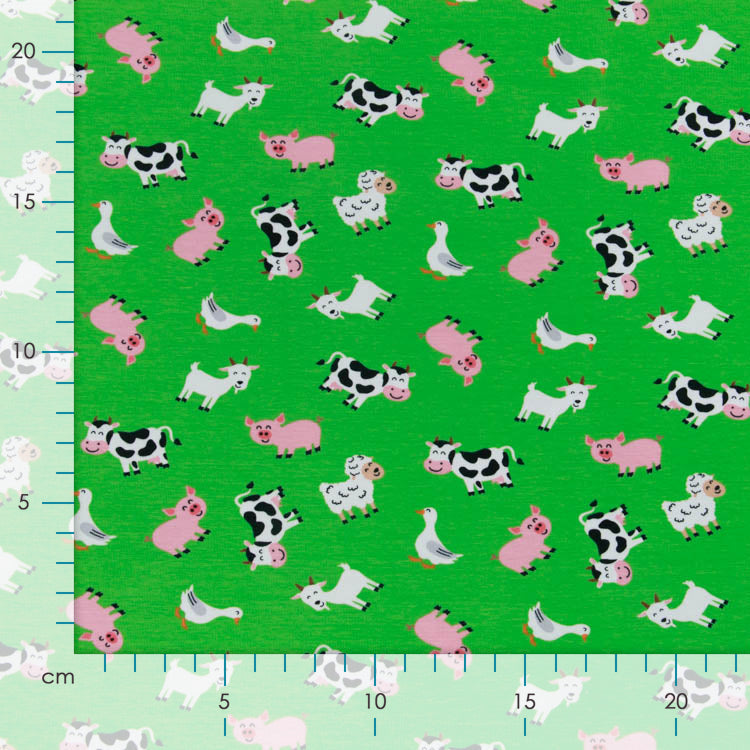 Jersey - verschiedene Tiere vom Bauernhof - grün