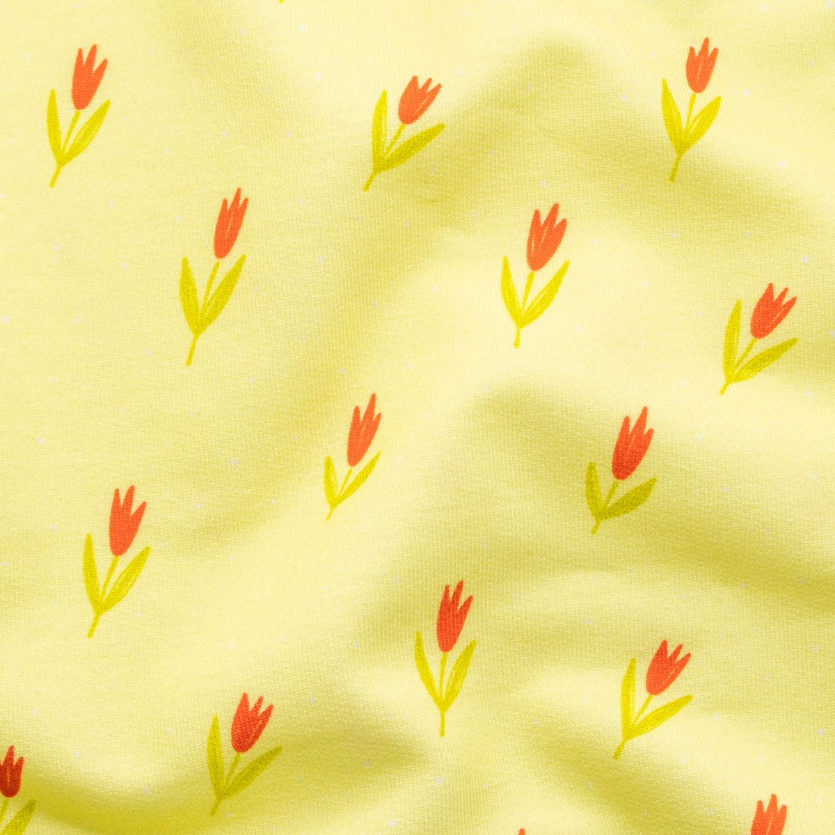 French Terry Swafing Femke - Tulpen - sonnengelb