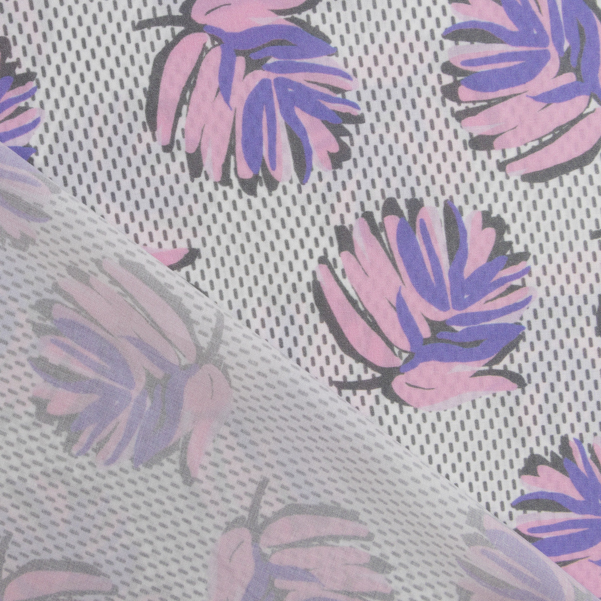 Webware Viskose - fallende Blätter auf Strichen - weiß