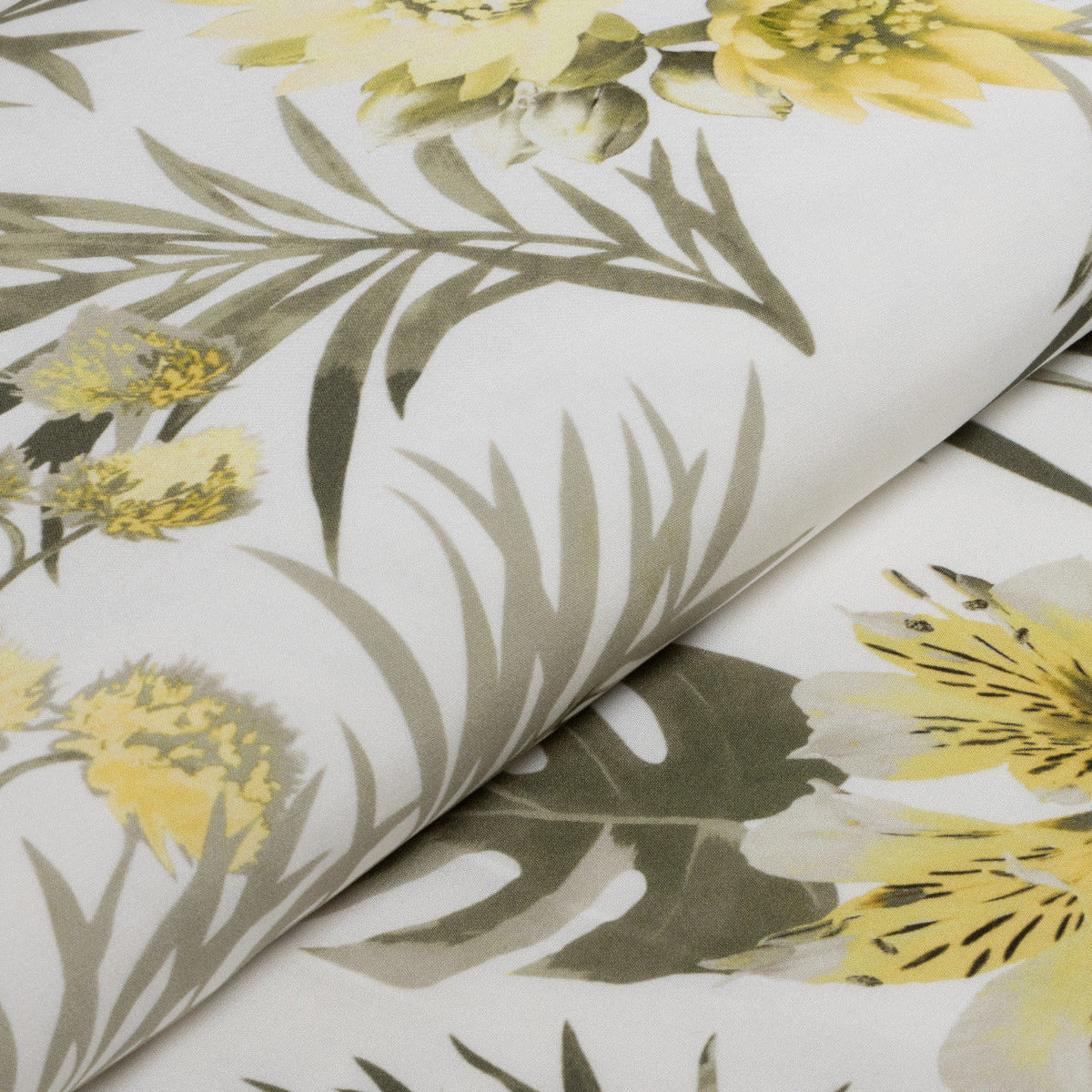 Webware Viskose - Lilien - weiß