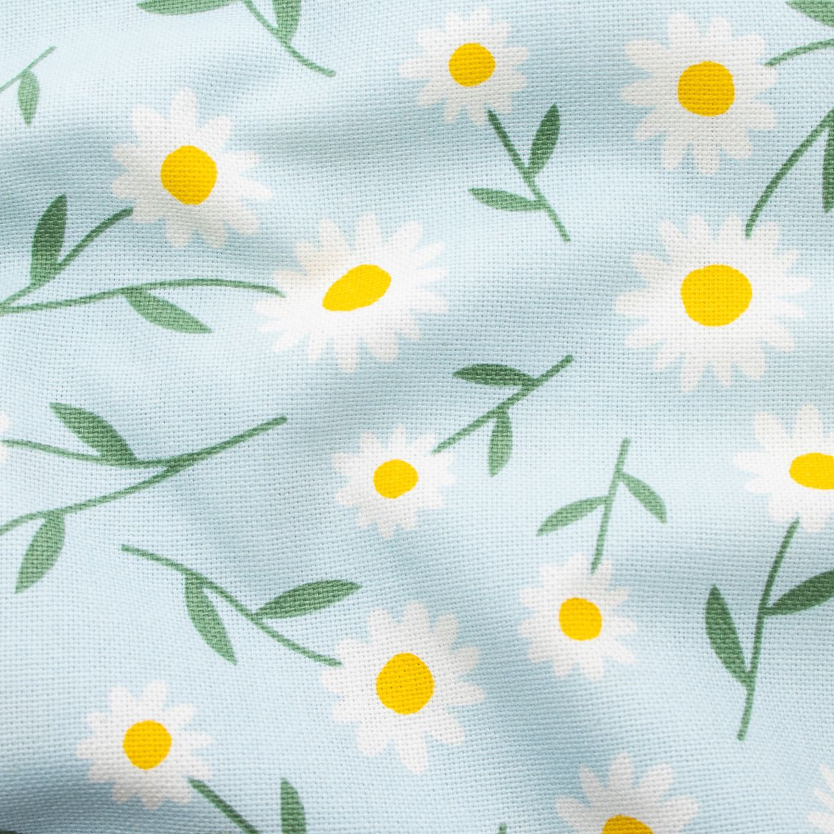 Dekostoff Half-Panama - Gänseblümchen - blau