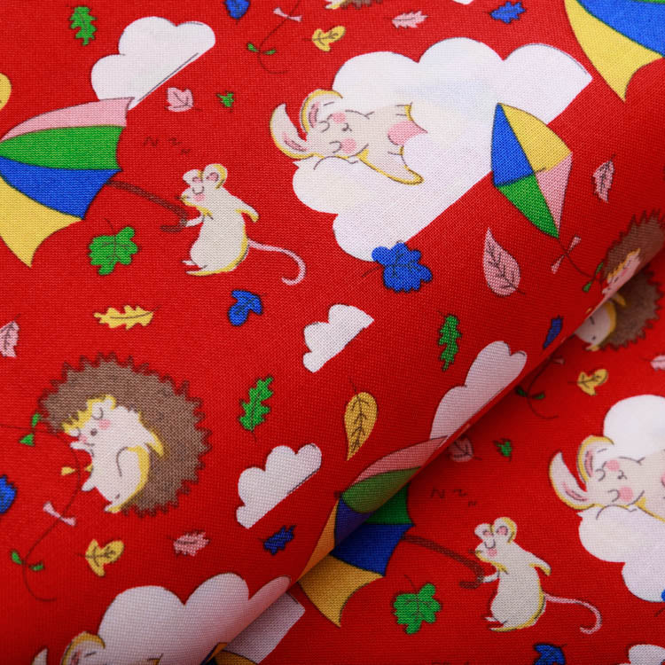 Webware Baumwolle Patchwork - Igel und Hasen