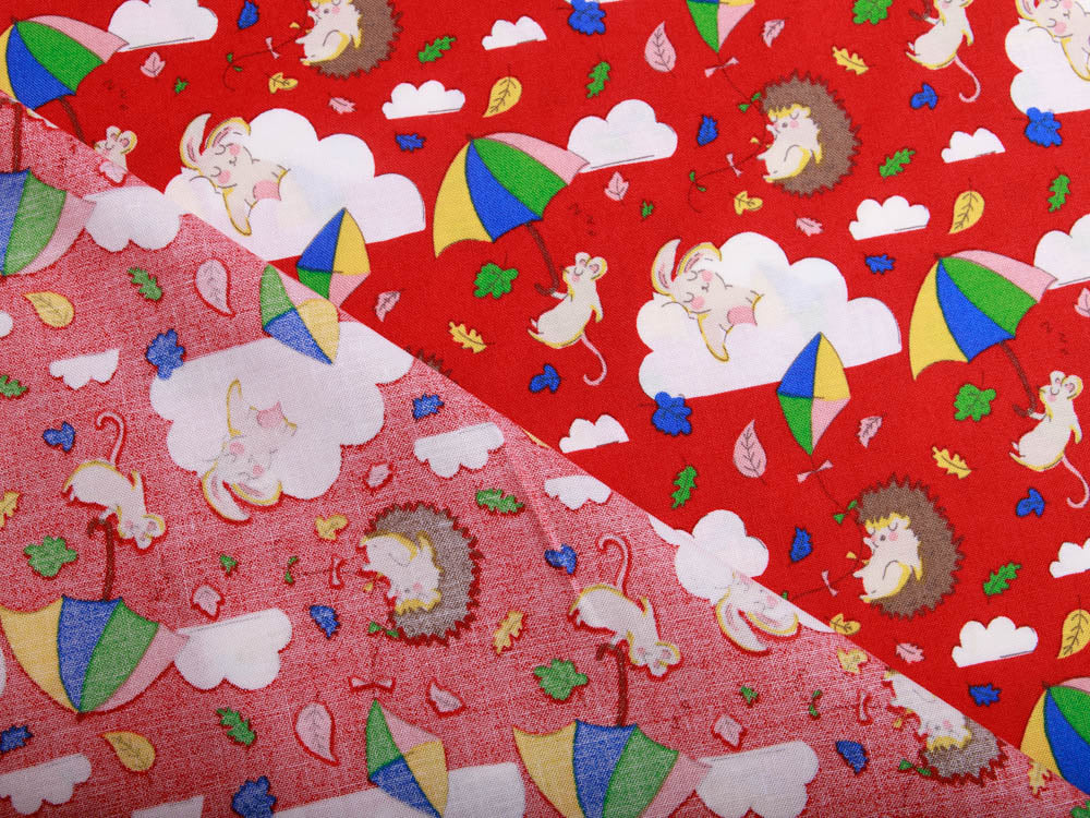 Webware Baumwolle Patchwork - Igel und Hasen