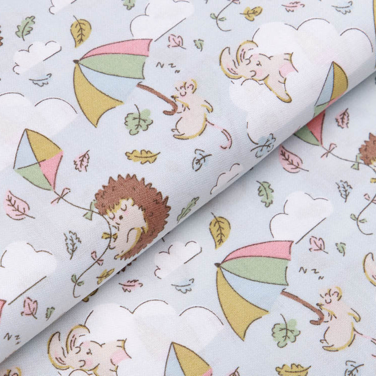 Webware Baumwolle Patchwork - Igel und Hasen