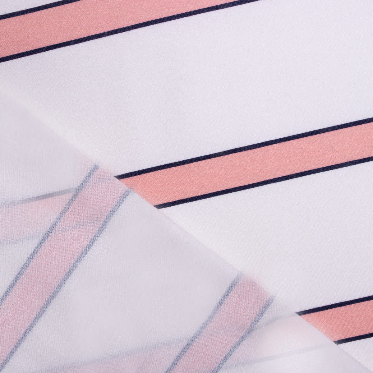 Jersey Viskose - Streifen - weiß/koralle