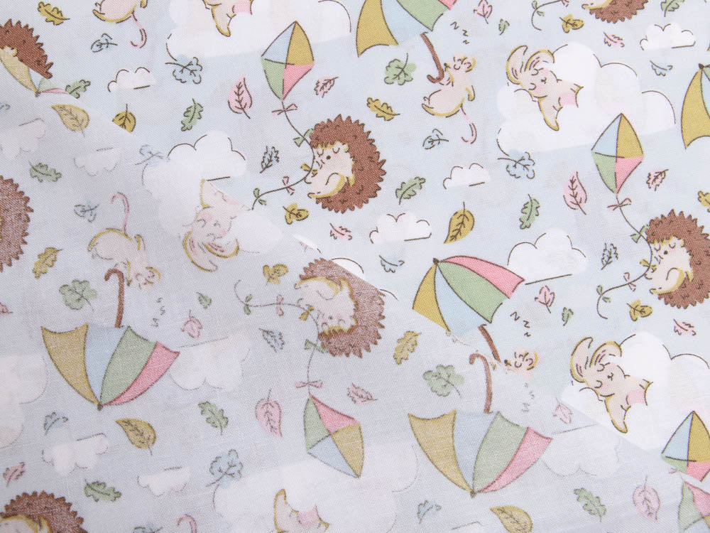 Webware Baumwolle Patchwork - Igel und Hasen