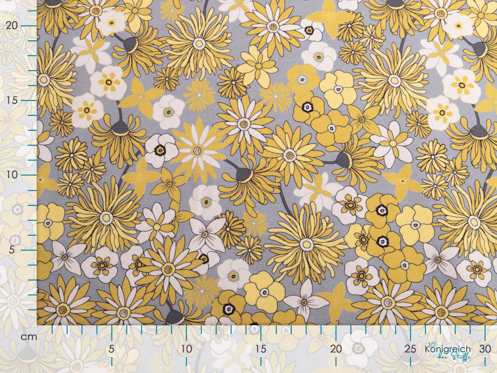 Jersey Avalana - Blumenwiese - grau