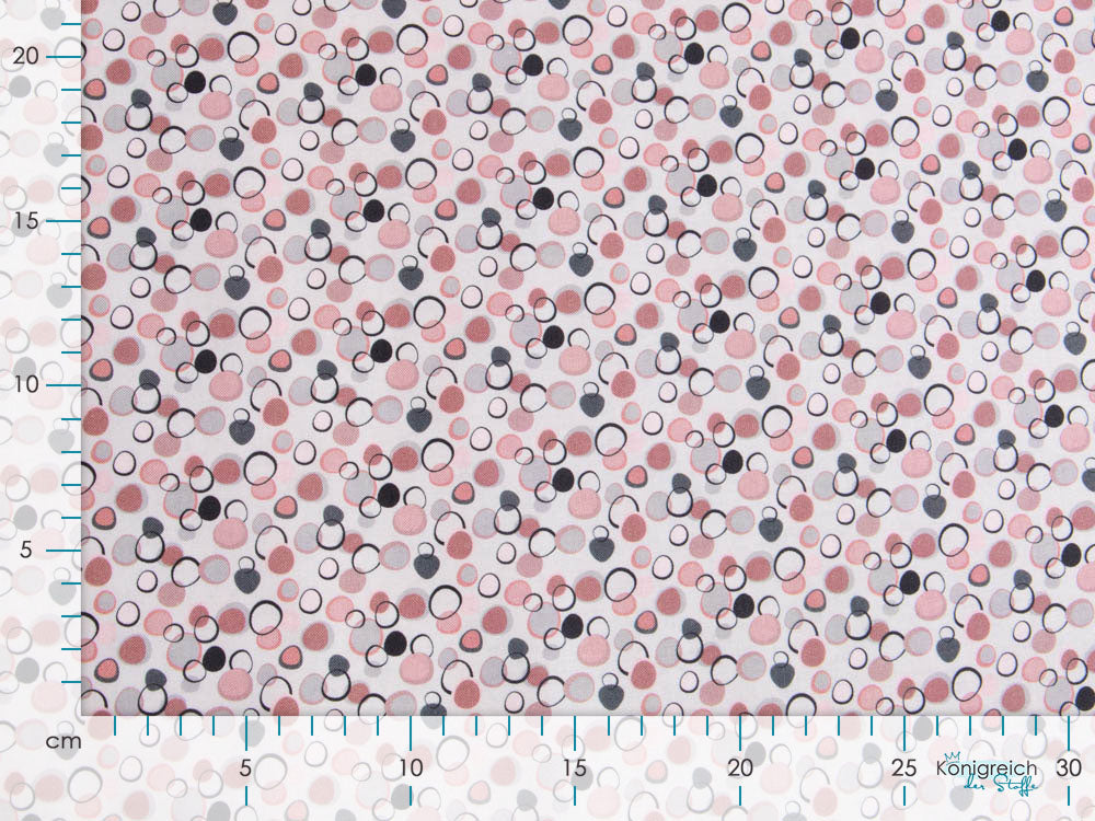 Webware Baumwolle Patchwork - Kreise - grau