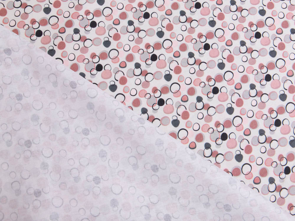 Webware Baumwolle Patchwork - Kreise - grau