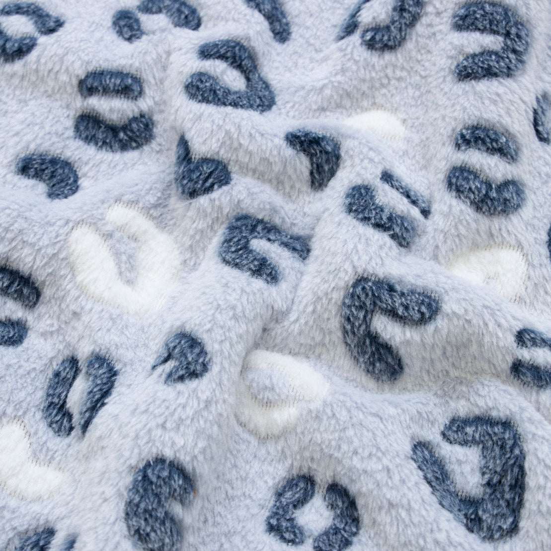Wellnessfleece - Animalprint Leopard - Blau