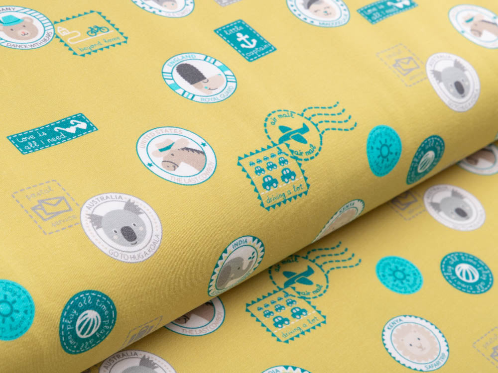 Jersey Avalana - verschiedene Tier-Patches und Briefmarken - senf