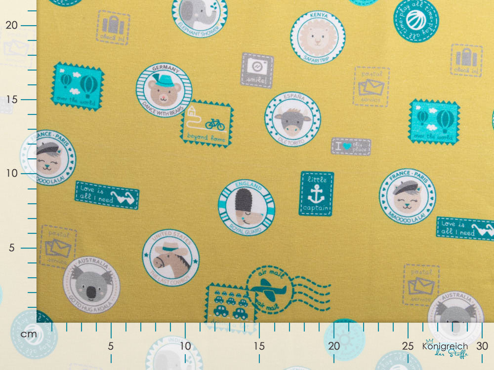 Jersey Avalana - verschiedene Tier-Patches und Briefmarken - senf