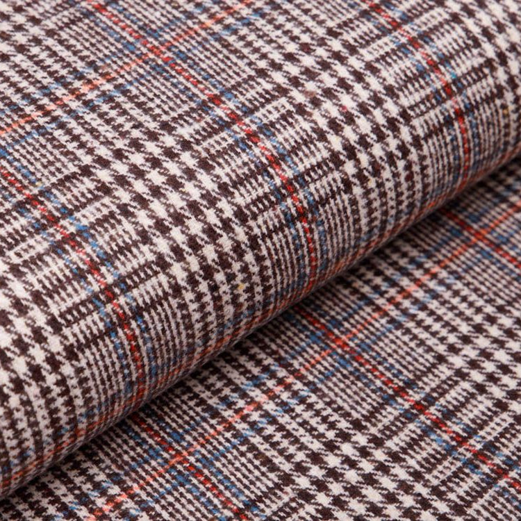 Wollstoff - Karos - grau