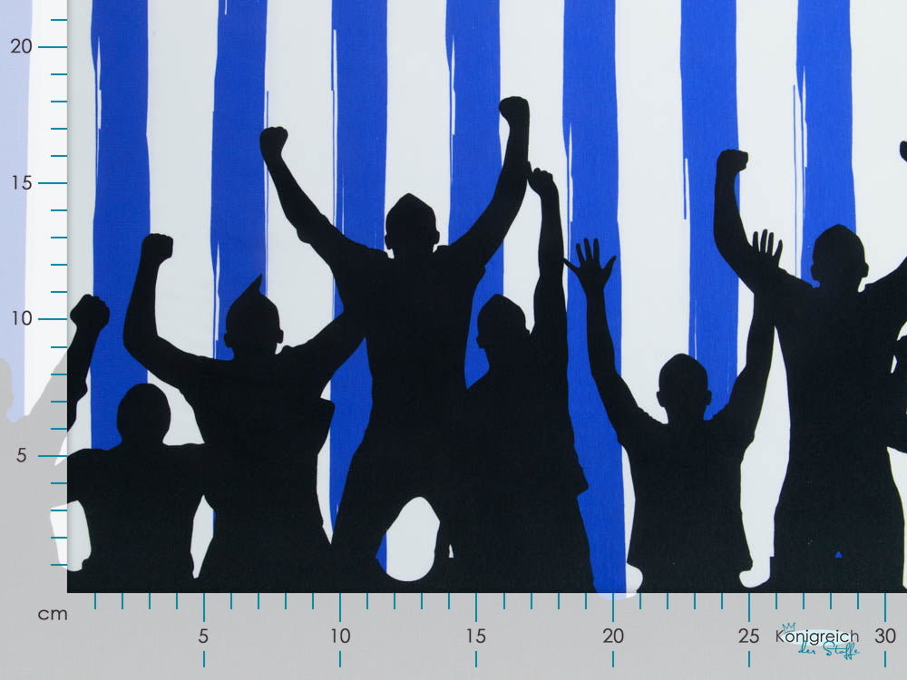 Jersey Bordürenstoff Swafing Fans - Fans auf Streifen