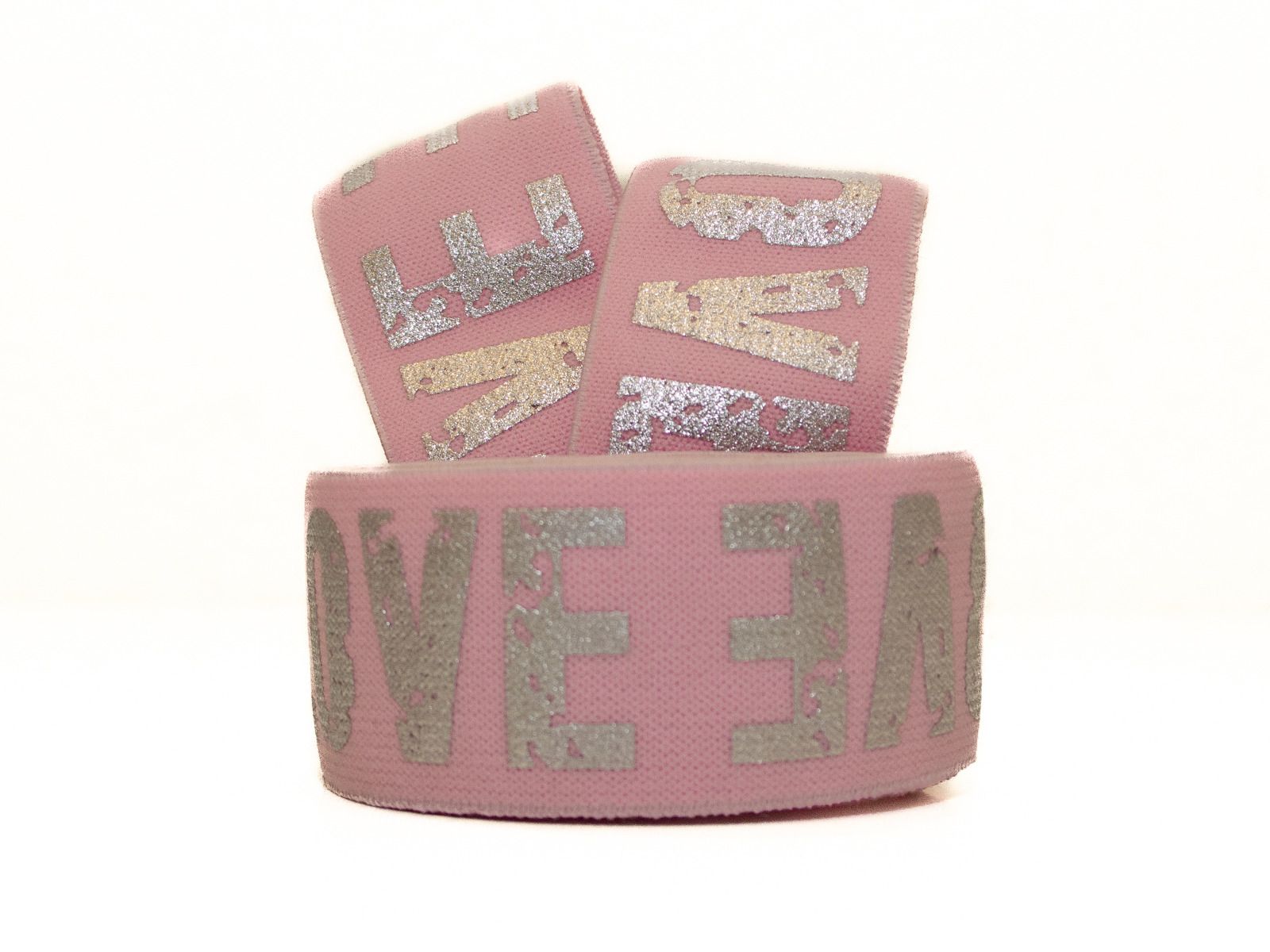 Gummiband mit Foliendruck ca. 40mm - Love