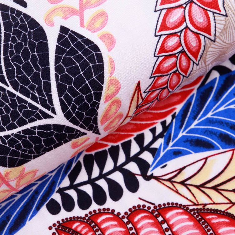 Jersey Viskose Swafing Selina - bemalte Blätter - weiß