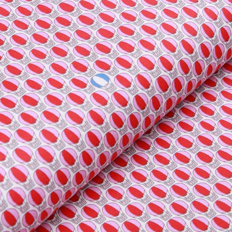 Webware Baumwolle Patchwork - Heißluftballon - rot / weiß