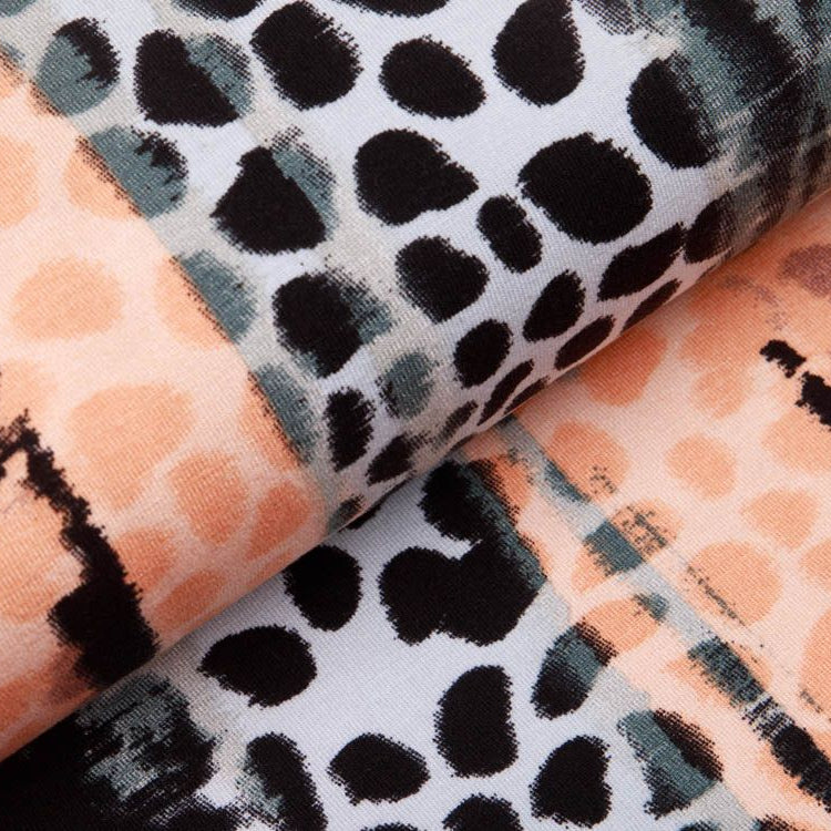 Jersey Viskose Swafing Selina - Animalprint - stein