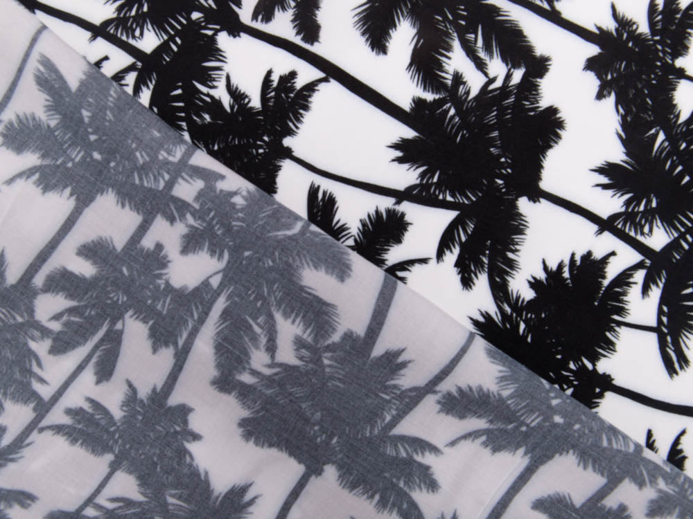 Webware Viskose Swafing Daytona - Palmen - schwarz