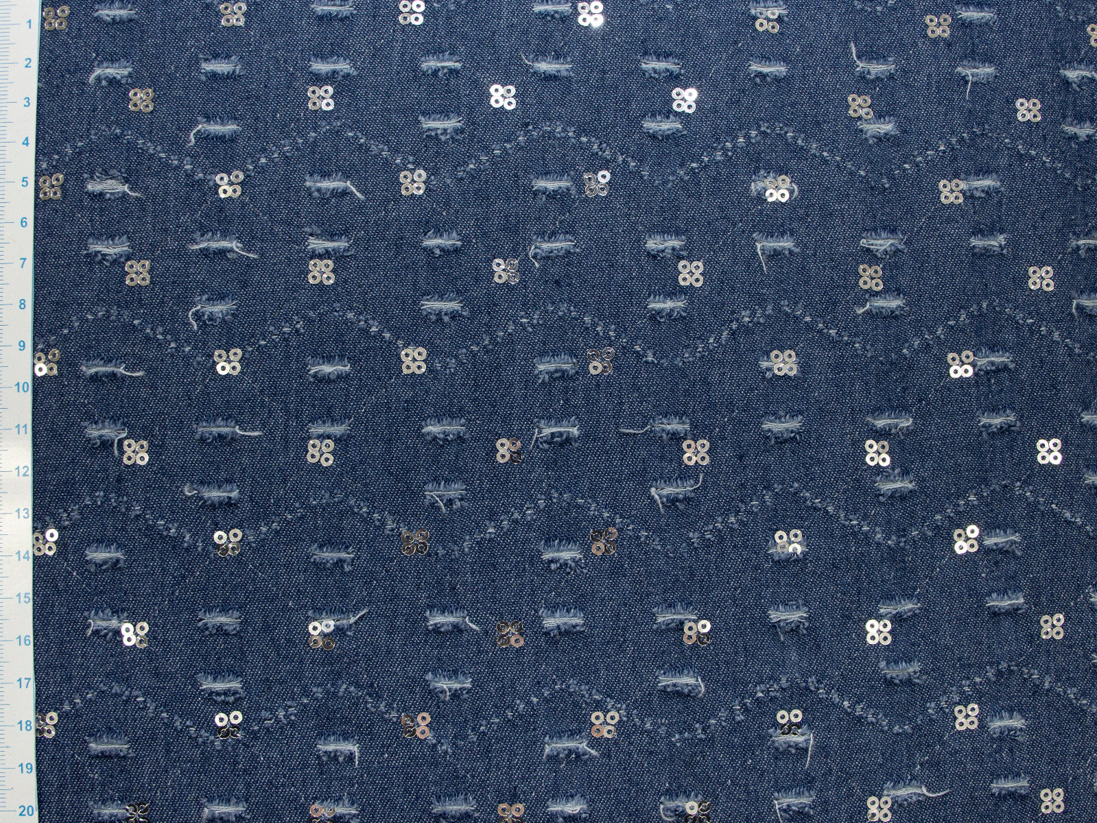 Denim Mix mit Pailetten - blau