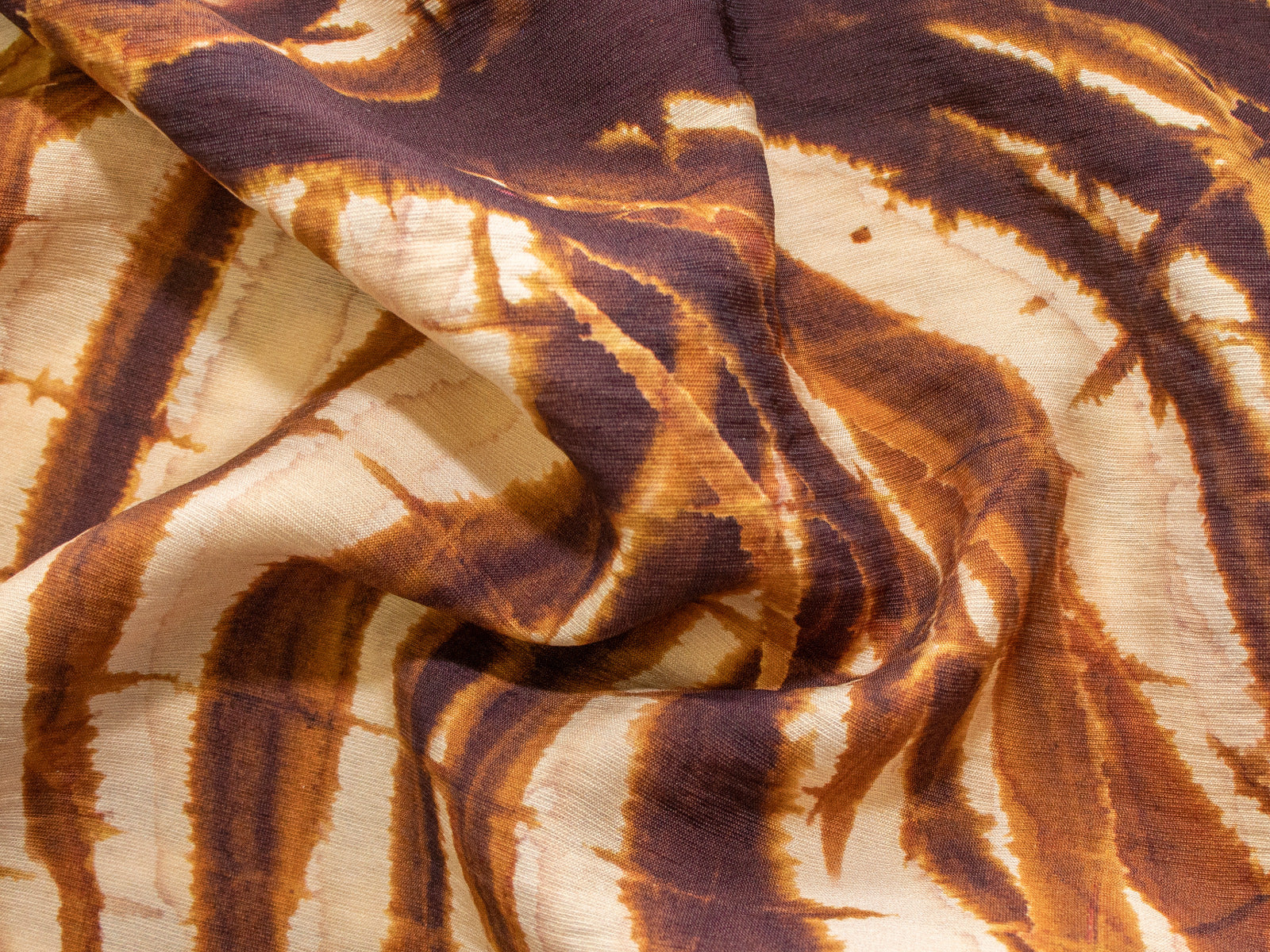 Webware Viskose - Bambusblätter - braun