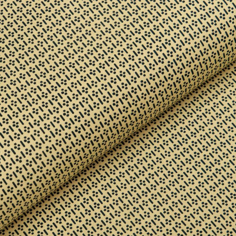 Webware Baumwolle Patchwork - Punkte und Striche - gelb