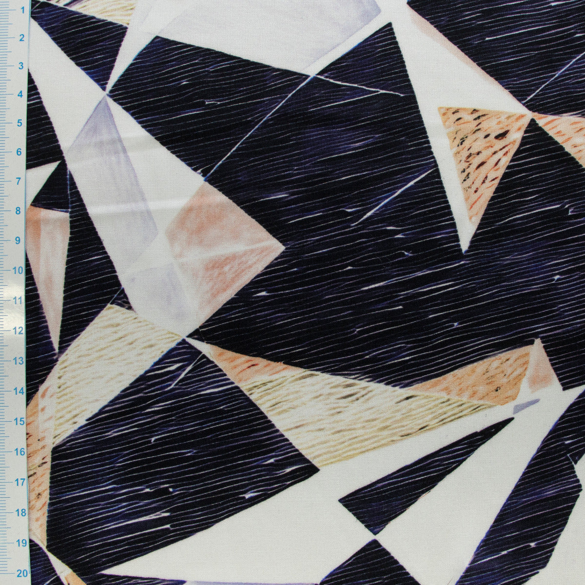 Webware Viskose Radiance - Abstraktes Muster - blau