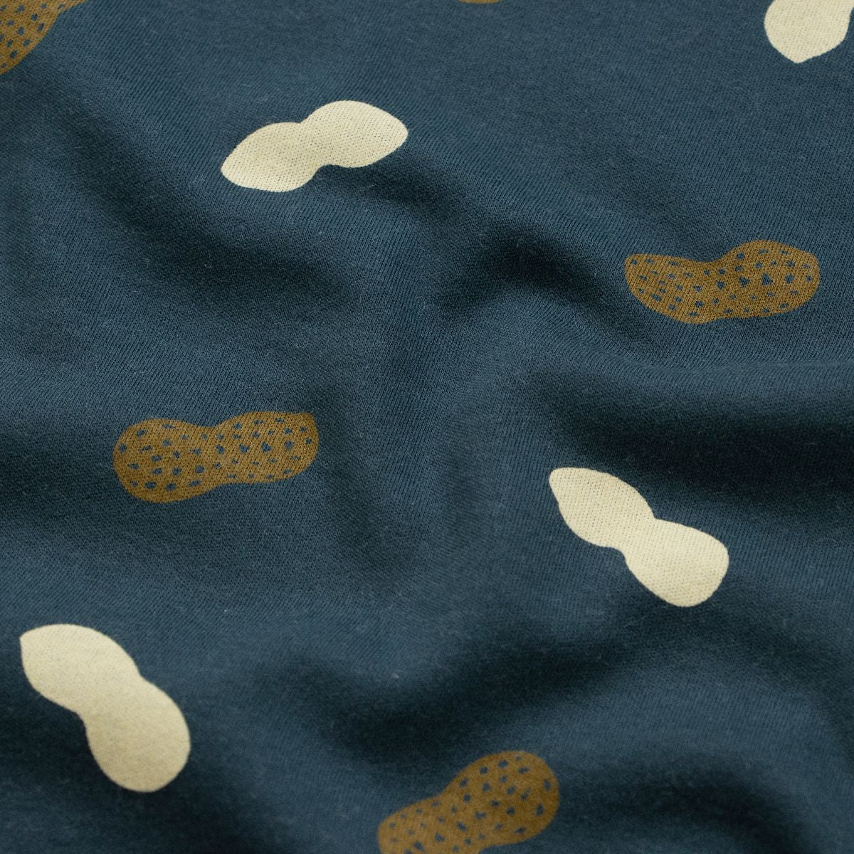 Leichter Interlock - Erdnüsse - petrol-blau