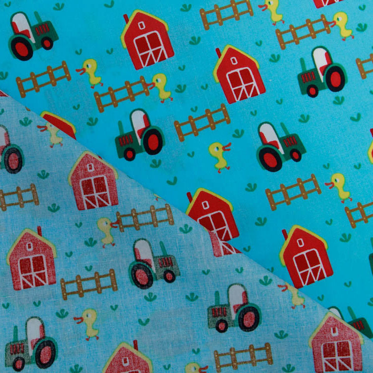 Webware Baumwolle Popeline - Bauernhof