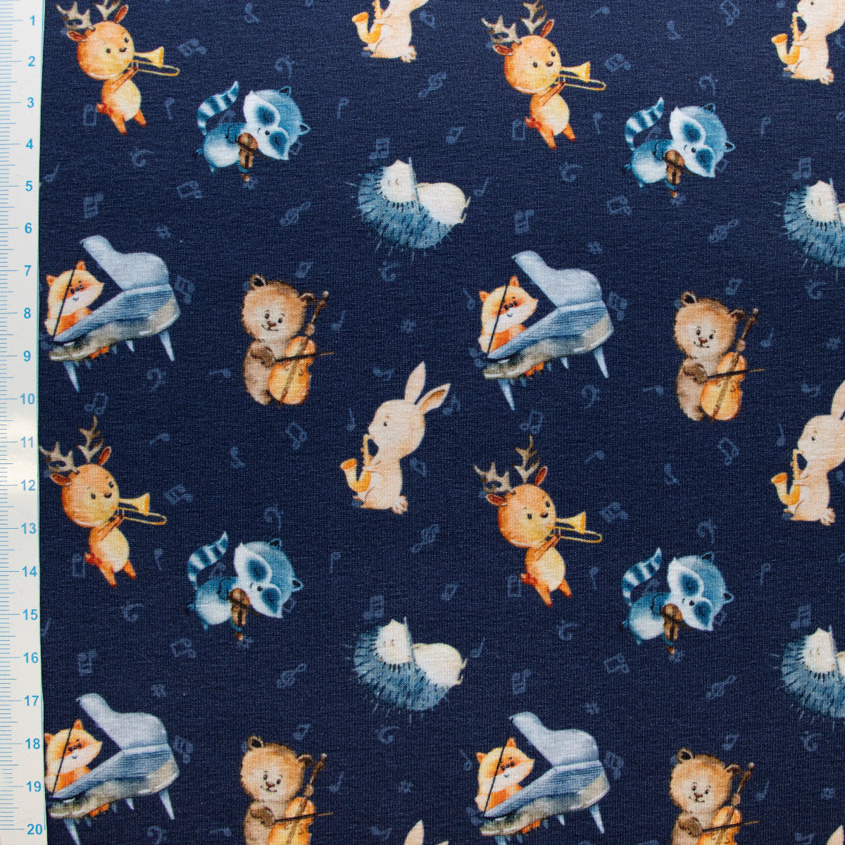 Jersey Baumwolle Digitaldruck Stenzo - Musiker Tiere - blau