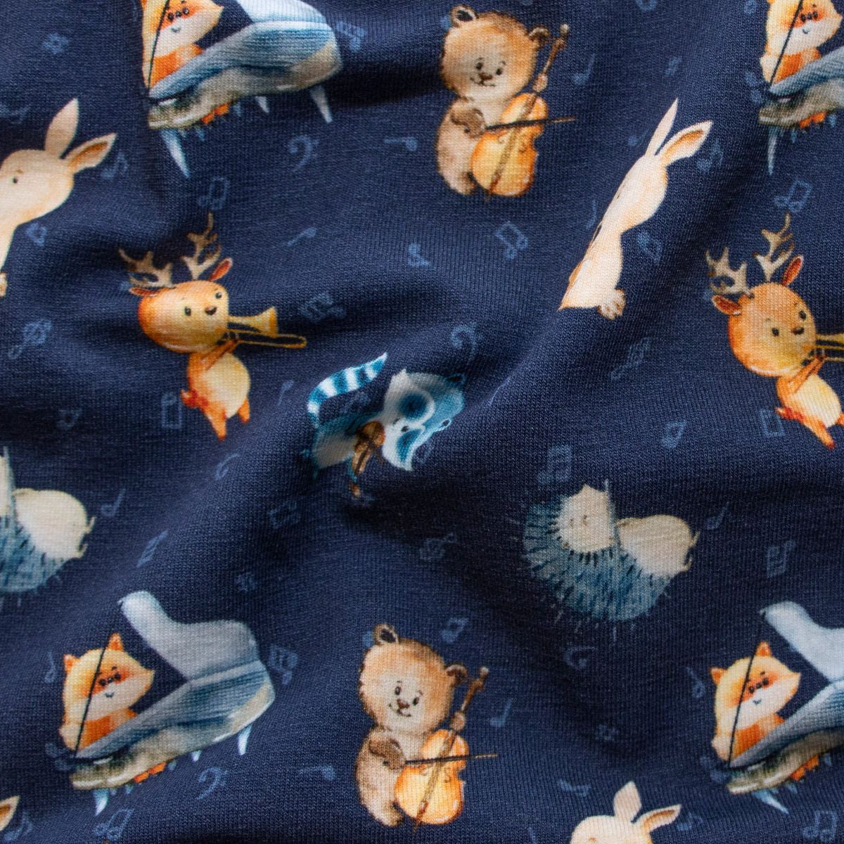 Jersey Baumwolle Digitaldruck Stenzo - Musiker Tiere - blau