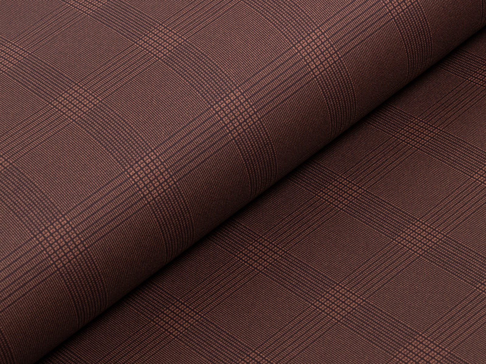 Hosen-Jackenstoff Webware bedruckt - Karomuster - rost/anthrazit