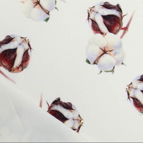 Jersey Digitaldruck Agena - Baumwollknospen - cremweiß