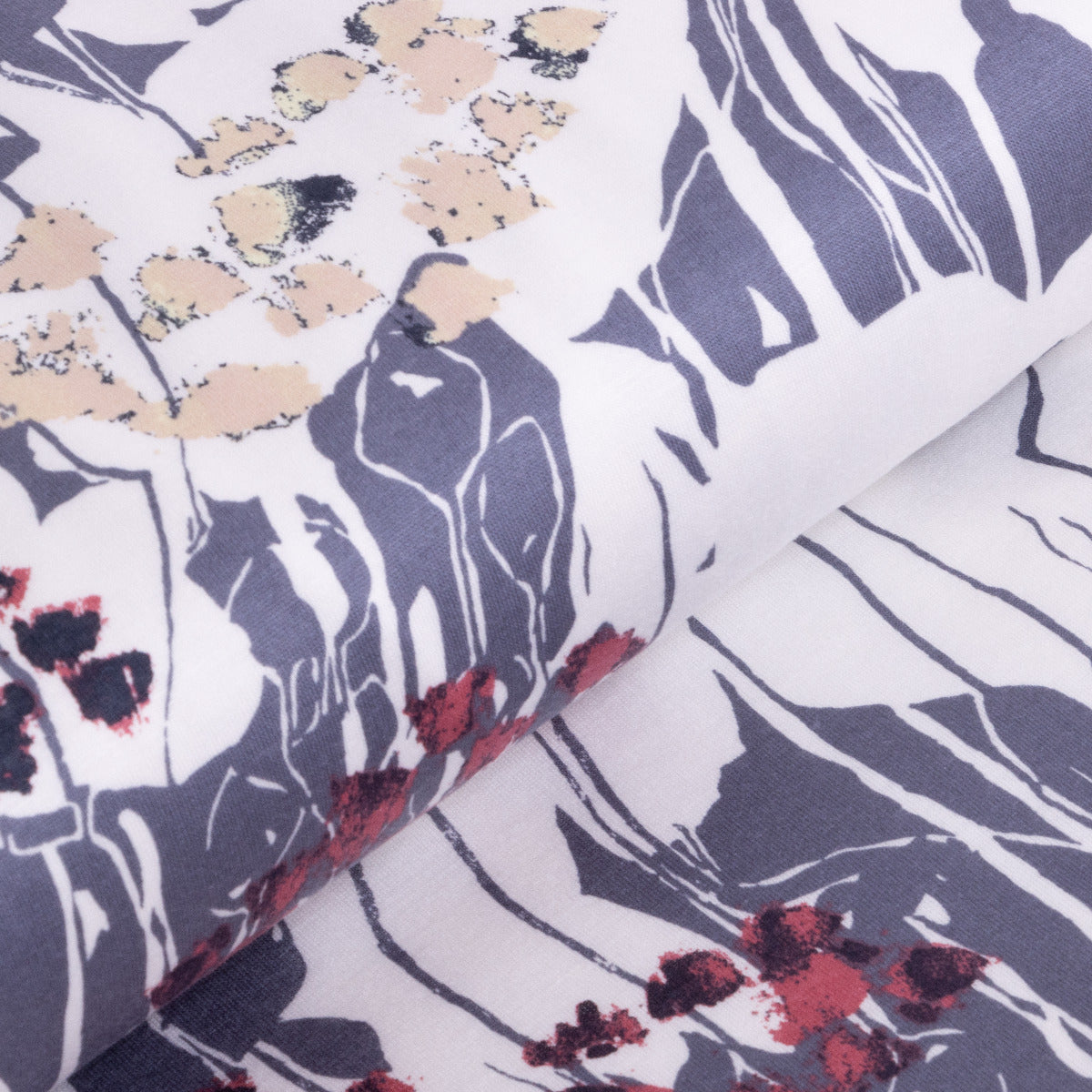 Single Jersey - abstraktes Muster - weiß