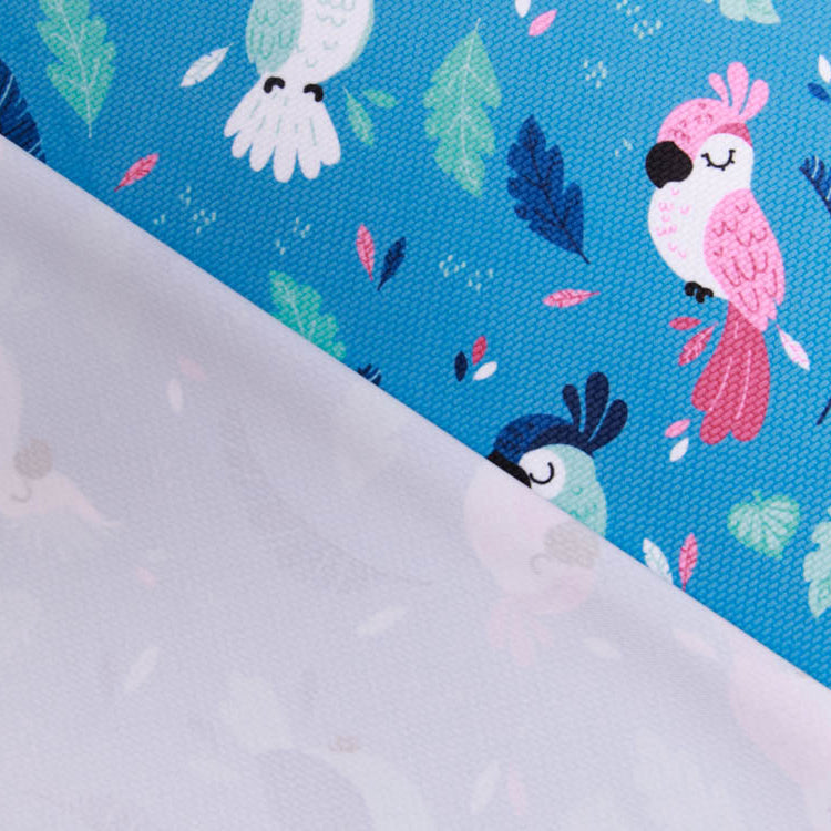 Struktur Velvet - verschiedene Papageien - petrol