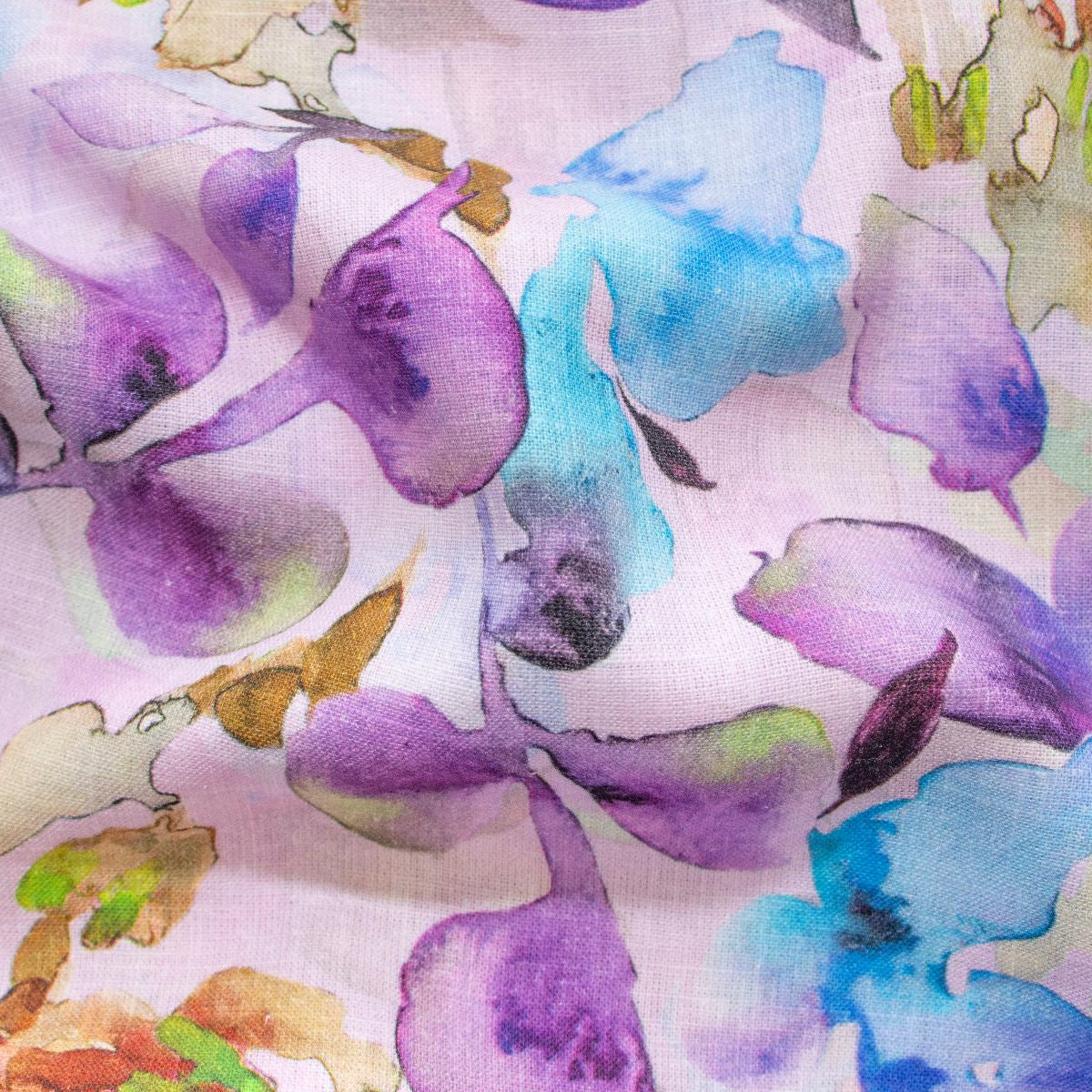 Leinen mit 10 % Baumwolle - Aquarell Blätter