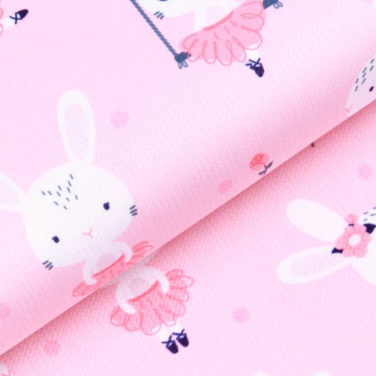 Struktur Velvet - schaukelnde Häschen - rosa