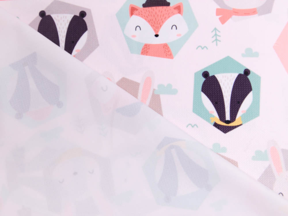 Struktur Velvet - Waldtiere - pastellrosa